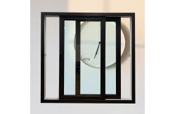 China Double Glazing PVC Sliding Windows Modern Black  Upvc Sliding Window Lock supplier