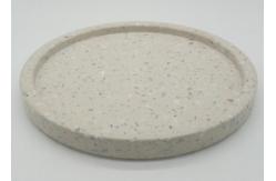 China Terrazzo Stone Serving Tray , Kitchen Serving Trays Beige Smooth Surface supplier