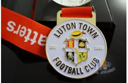 China Custom Metal Zinc Alloy Football Medals Soft Enamel with Europe Printing Ribbon supplier