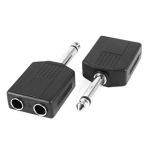 6.35mm 1/4 Male Mono Connector to 2 x 6.35mm Female Jack Adapter for sale