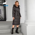 Hooded Thickened Long Cotton Coat With Slanted Placket And Pleats Fashion Favorite for sale