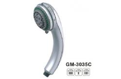 China Smoothy Rotation Thumb Tab Polished Hand Round Chrome Shower Head Three Function supplier