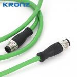 M12 Lan Cable Connector 2×2×0.14,shielded 2×2×26AWG blueish green, PUR,drag chain, OD=6.2 for sale