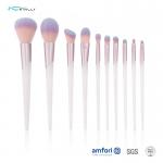 Beveling Aluminium Ferrule Plastic Makeup Brushes for sale