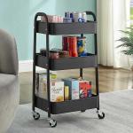 Easy Assemble Storage Trolley Carts With 2 Curved Handles