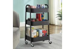 China Easy Assemble Storage Trolley Carts With 2 Curved Handles supplier