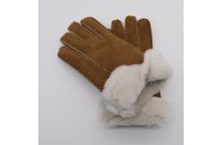 China Wholesale customized original winter Australia sheepskin shearling gloves with real fur cuff supplier