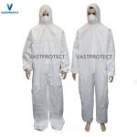 PPE Safety Protective Apparel Printing 50GSM 60GSM 65GSM Tyvek White Coveralls With Hood for sale