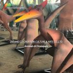 Vibrant Fiberglass Pterosaur Statue: Lifelike Jurassic-Themed Decoration With Dynamic Soaring Wings for sale
