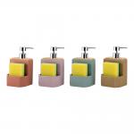Kitchen Cleaning Essential Sand Stone Soap Dispenser with Sponge Pocket and Utensil Caddy for sale