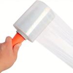 Blue Stretch And Shrink Film Width 20cm / 50cm / 100cm Designed With Plastic Handle for sale