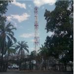 Steel 3 Legged Hot Dip Galvanized Tubular Tower With Bracket Lightning Earthing for sale