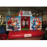 Inflatable Rescue Fire Truck Bouncy Castle Obstacle Course , Obstacle Course Jump House