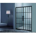 Black Aluminium Frame Sliding Shower Doors With 120*190cm Size And Tempered Glass for sale
