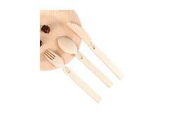 China 17cm Eco Friendly Disposable Bamboo Cutlery Biodegradable Wooden Picnic Forks supplier