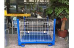 China Welded Blue Wire Container Storage Cages Sturdy Wire Mesh Stillage supplier