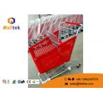 Standard Plastic Supermarket Shopping Trolley Durable Structure Zinc Plated for sale