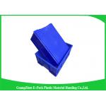33L Plastic Stacking Boxes PP , Plastic Storage Crates  Rectangle Folding