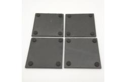 China 4 Black Slate Straight Rim Plain Stone Coasters Natural Surface supplier