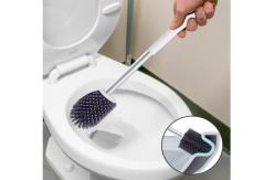 China White Toilet Brush And Holder Set Silicone Bristles With Tweezers supplier