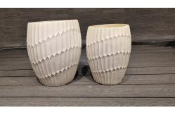 China Unique Design Fiberclay Planter with Smooth Surface and Drainage Holes supplier