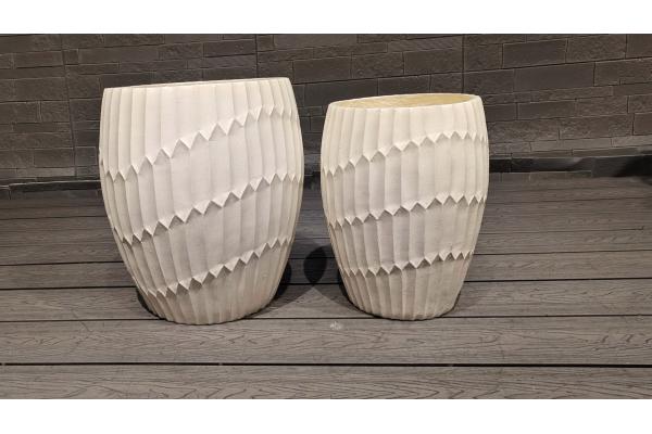 Unique Design Fiberclay Planter with Smooth Surface and Drainage Holes