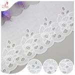 Cotton Netting Trim / Custom Embroidered Lace Trim By The Yard For Decoration for sale