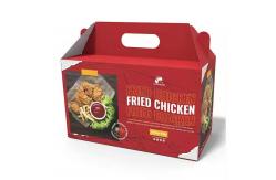 China Custom Kraft Paper Fried Chicken Boxes - Eco-Friendly Takeaway Packaging with Handle supplier