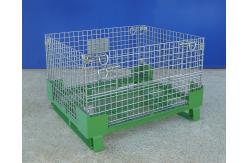 China 4 Layers Stackable Warehouse Wire Container Steel Mesh Cage CE Certificated supplier