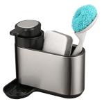 Stainless Steel Kitchen Sink Organiser Rack With Fluid Pump And Sponge Holder