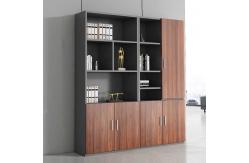 China 71 Inch Office Wooden Filing Cabinets Boss Desk Matching Bookcase Brown supplier
