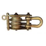 10KN Tackle Tower Erection Tools Three Wheels Steel Hoisting For Erecting Pole