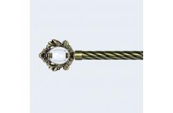 China Crown-shape crystal curtain head curtain finials Customized curtain rod set double bracket supplier
