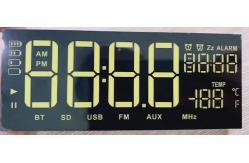 China Monochrome Tn LED Segment Display 10mm Pixels CC CA With Yellow LED Backlight supplier