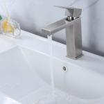 SUS304 Stainless Steel Single Hole Single Handle Basin Mixer In Matte Black Chrome SN Gold for sale
