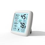 Electronic Battery Operated Digital Thermometer Hygrometer With LCD Touch Screen Buttons for sale