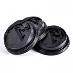 Black Paper Cup Lids Compostable Biodegradable For Coffee Tea Beverage Cup for sale