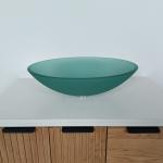 High Durability Glass Top Wash Basin With Center Drain Position for sale