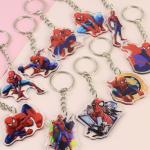 Transparent Custom Acrylic Keychains Cartoon Character Spider-Man Printed With Metal Ring for sale