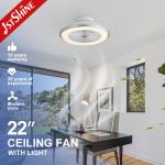 10- 1stshine LED Ceiling Fan with Removable Decorative Ring and Dimmable Lighting for sale