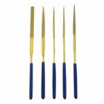 Gloden Color 5 PCS Diamond File Set 4mm Shank Diamete 160mm Total Length For Jewelry Carving for sale