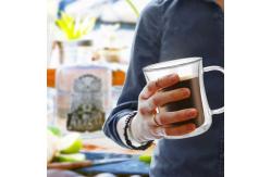 China Heat Resistant Borosilicate Double Wall Glass Coffee Mugs supplier