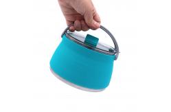 China Silicone Collapsible Camping Kettle 1.0L With Plastic Lid supplier