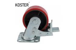 China 6 Heavy Duty Cast Black Iron Core PU Caster Castors and Universal Wheels for Trolley supplier