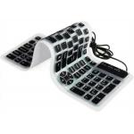 Wired USB Foldable Silicone Rubber Keyboard Slim Roll Up Travel Portable