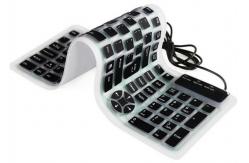 China Wired USB Foldable Silicone Rubber Keyboard Slim Roll Up Travel Portable supplier