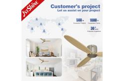 China 220V Flush Mount Remote LED Ceiling Fan With Solid Wood Blades supplier