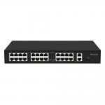 24 Port 10/100M PoE Switch Gigabit Fiber Optic Uplink AC Rack Unmanaged 300W Budget for sale