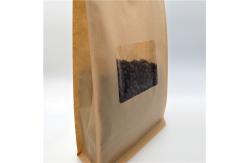 China Square Brown Kraft Paper Bag With Clear Window , Zip Lock Coffee Pouch supplier