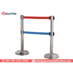 Stainless Steel Stanchion Queue Post Crowd Control Retractable Belt Barrier